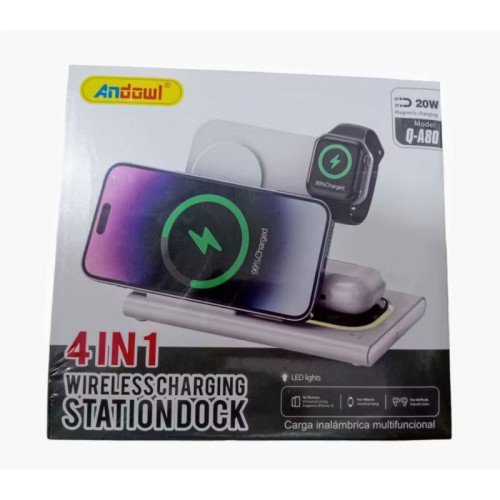 Andowl Q-A80 Ασύρματος Φορτιστής (Qi Pad) 20W Λευκός