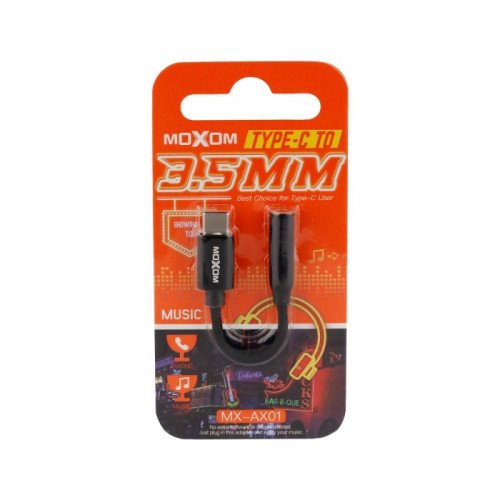 Moxom MX-AX01 Μετατροπέας USB-C Male σε 3.5mm Female - Χρώμα: Μαύρο